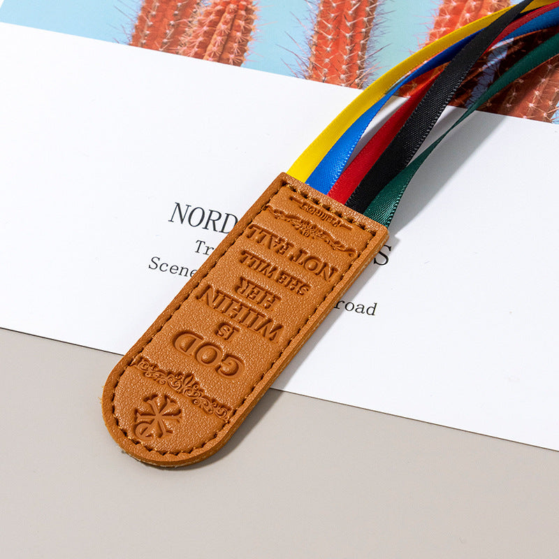 Wholesale Web leather colorful ribbon bookmark